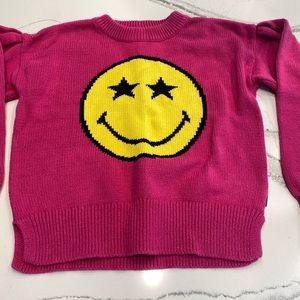 GAP Girls Puff Sleeve Smiley World Sweater Size L 10